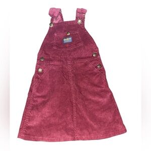 OshGosh B’Gosh overall vestbak vintage corduroy maroon fall girls 2t kids